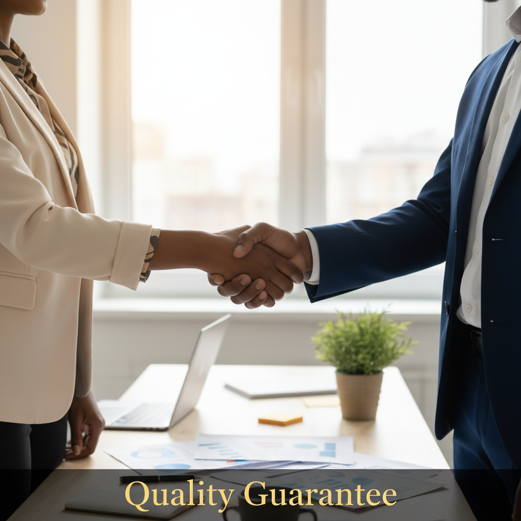 Black people handshake - Quality Guarantee